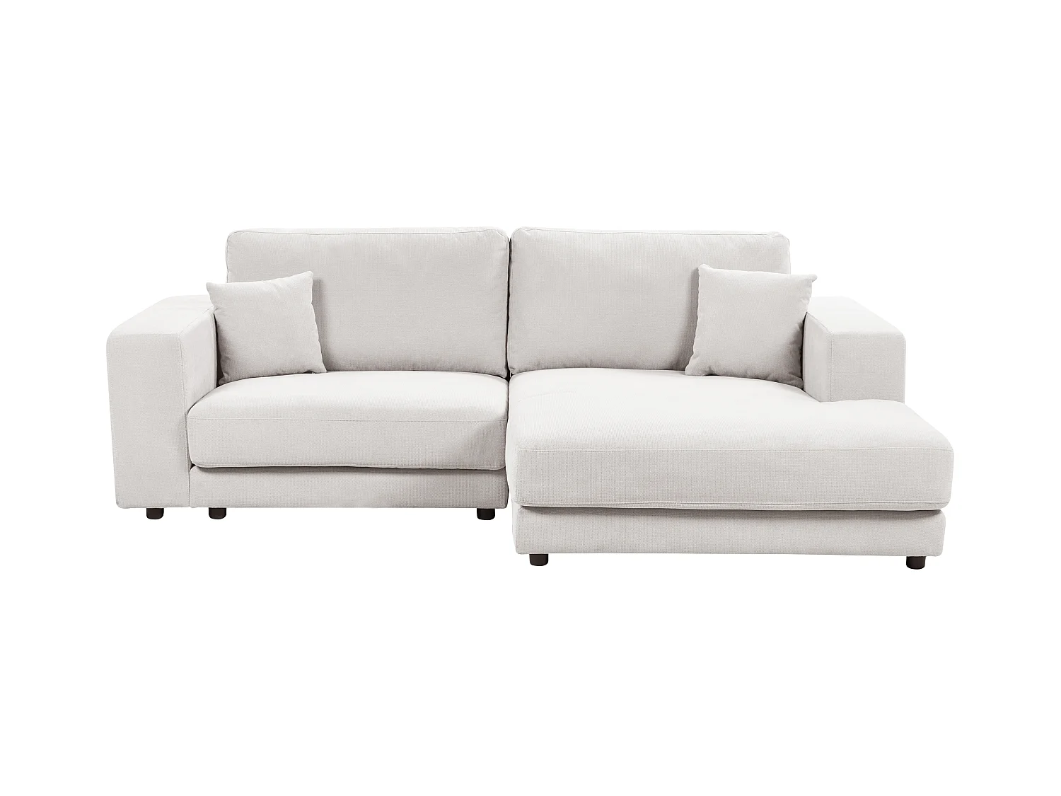 Canapé 3 Places Angle à droite Style Moderne Minimaliste en Tissu Blanc Style Lofoten