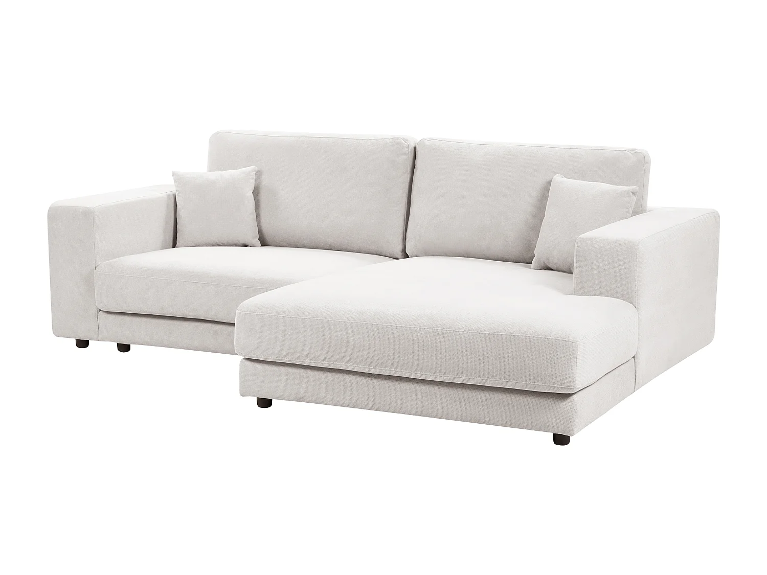 Canapé 3 Places Angle à droite Style Moderne Minimaliste en Tissu Blanc Style Lofoten