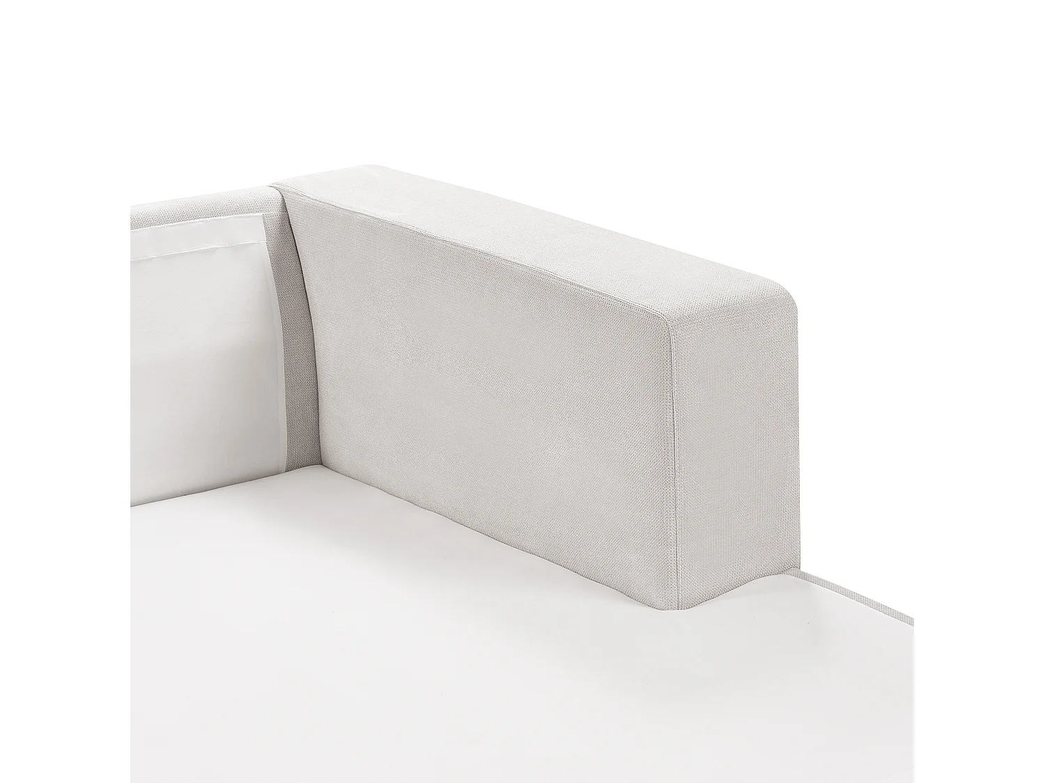 Canapé d'angle LOFOTEN Tissu Blanc cassé 3 places Côté gauche
