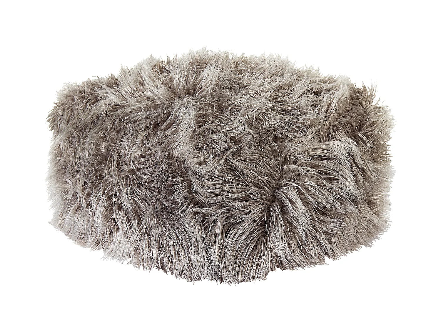 Pouf MUKKI Fourrure synthétique Gris