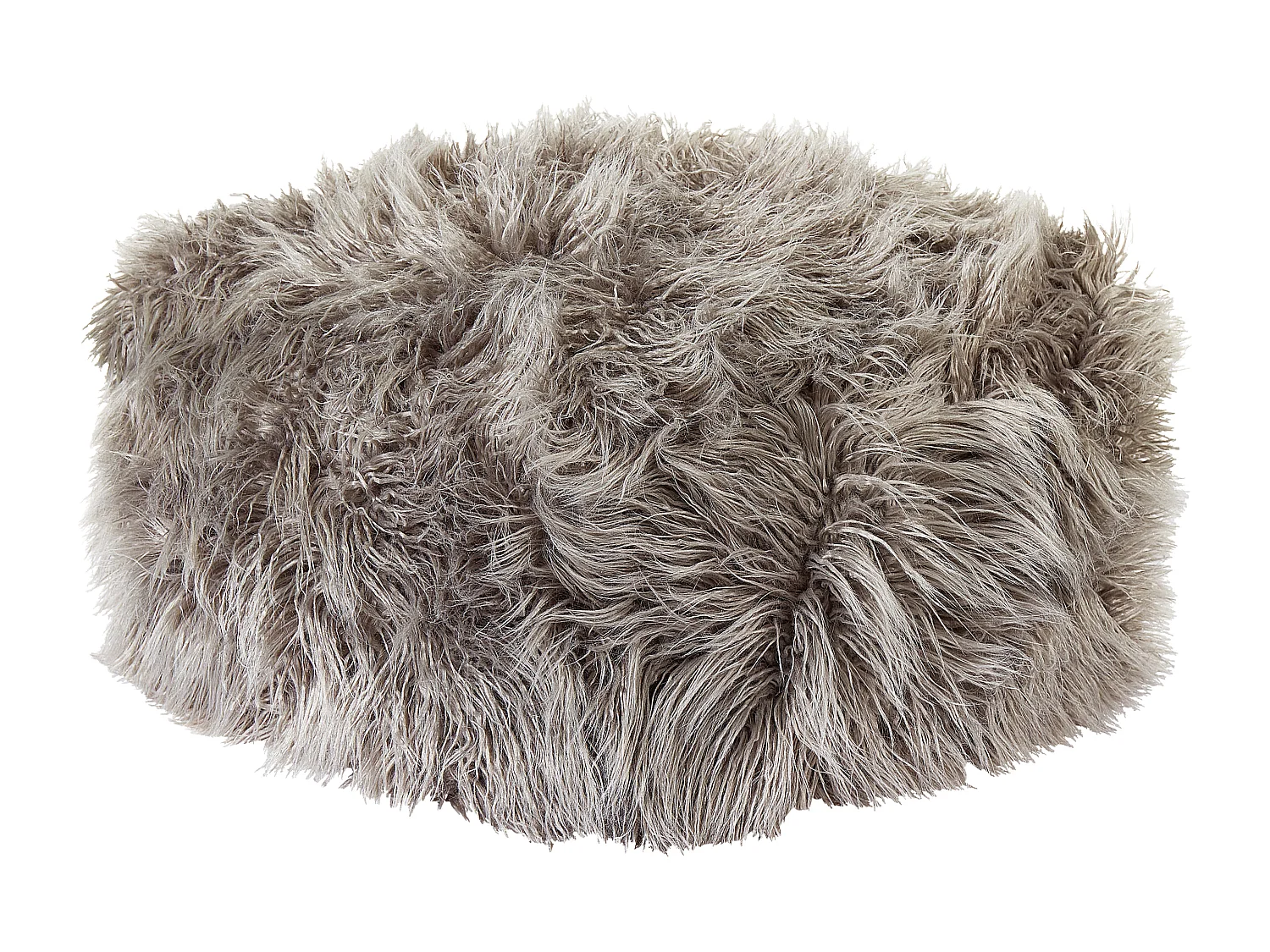 Pouf MUKKI Fourrure synthétique Gris
