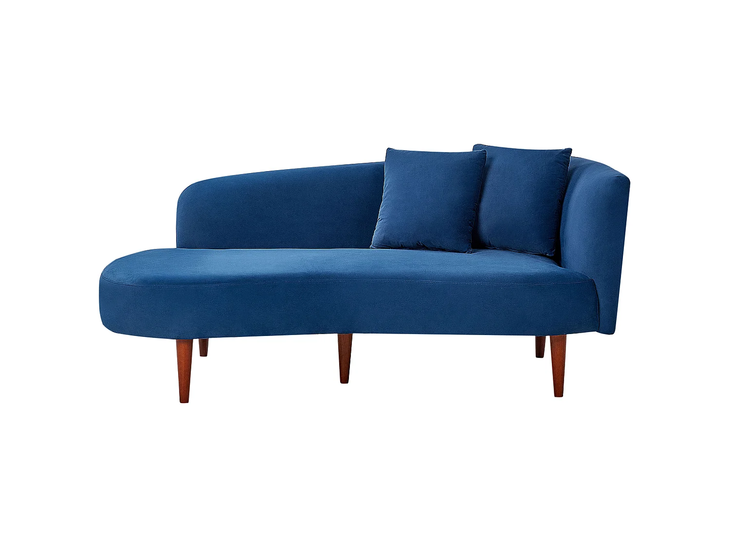 Rechtszijdige chaise longue CHAUMONT Fluweel Marineblauw