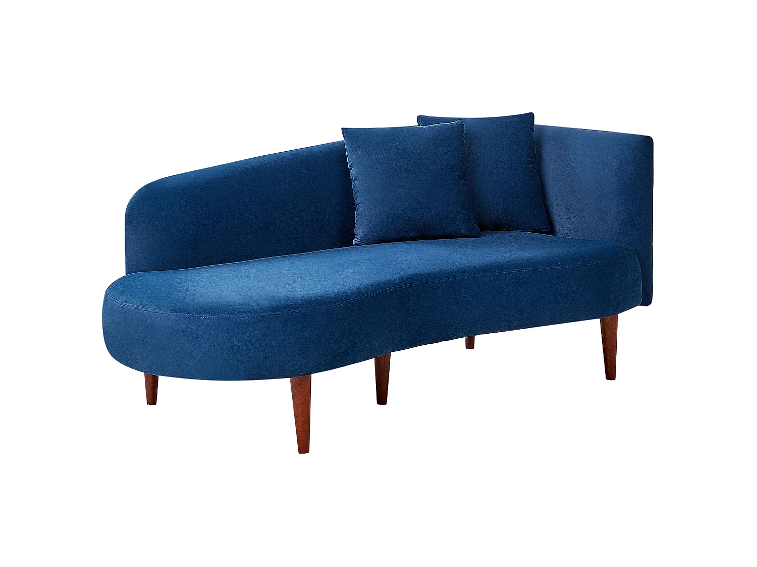 Rechtszijdige chaise longue CHAUMONT Fluweel Marineblauw