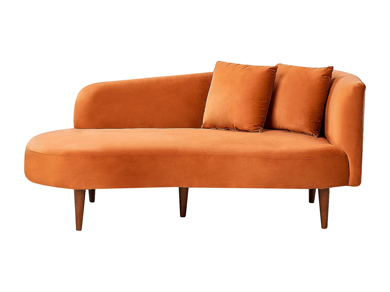 Rechtsseitige Chaiselounge CHAUMONT Samtstoff Orange