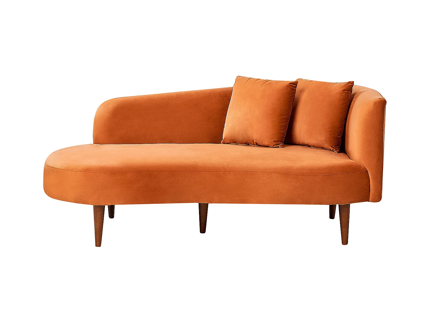 Chaise longue côté droit CHAUMONT Velours Orange