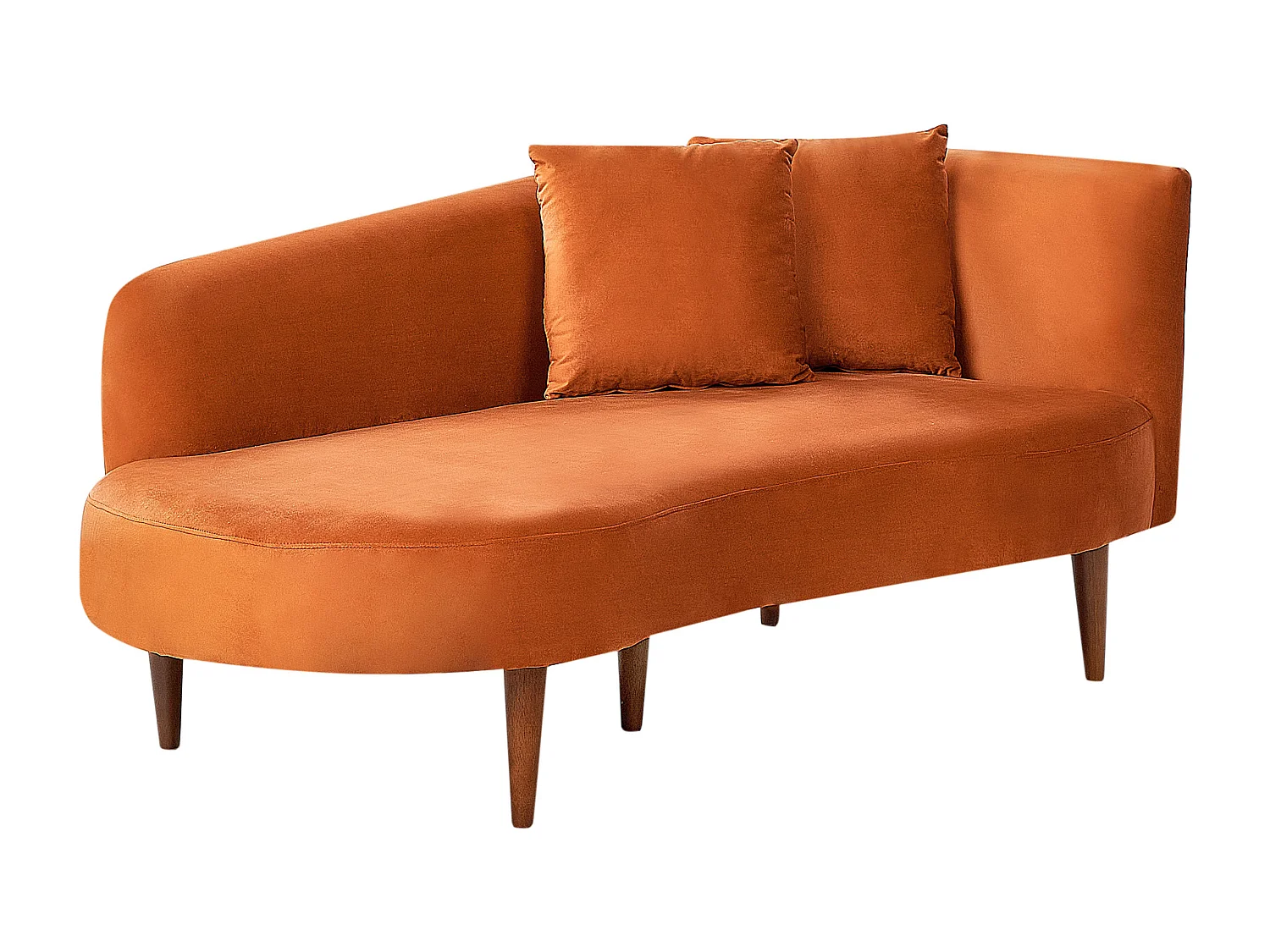 Chaise longue versione destra CHAUMONT Velluto Arancione