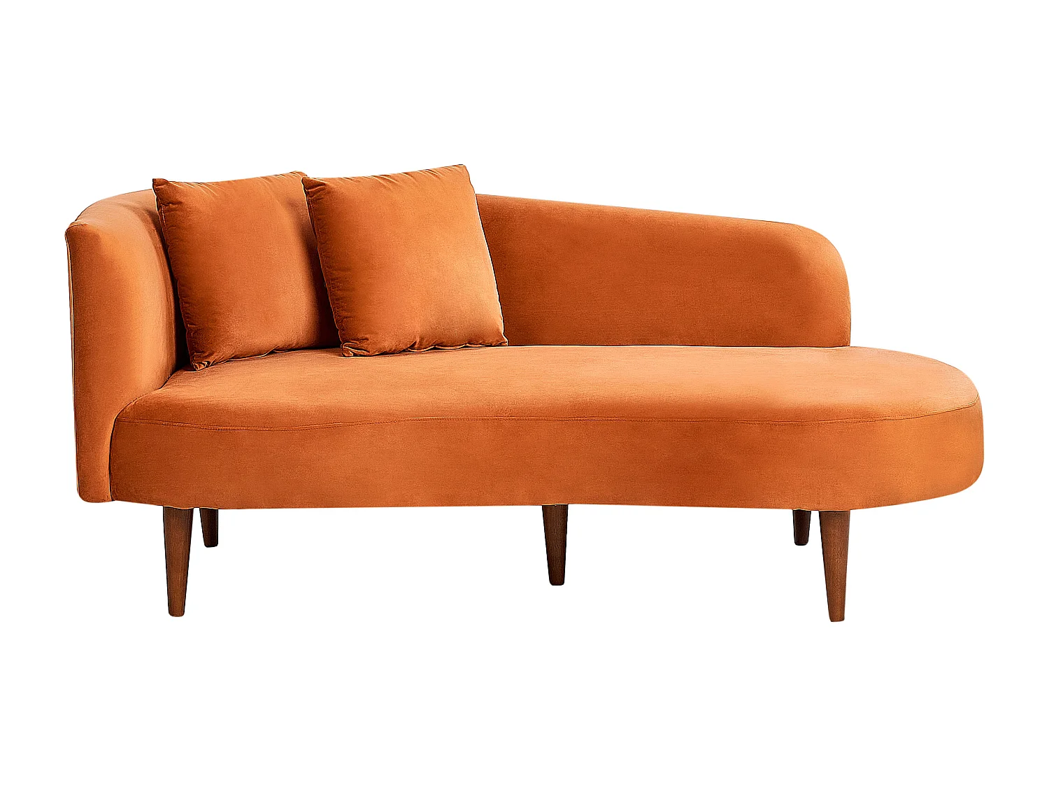 Chaise longue côté droite CHAUMONT Velours Orange