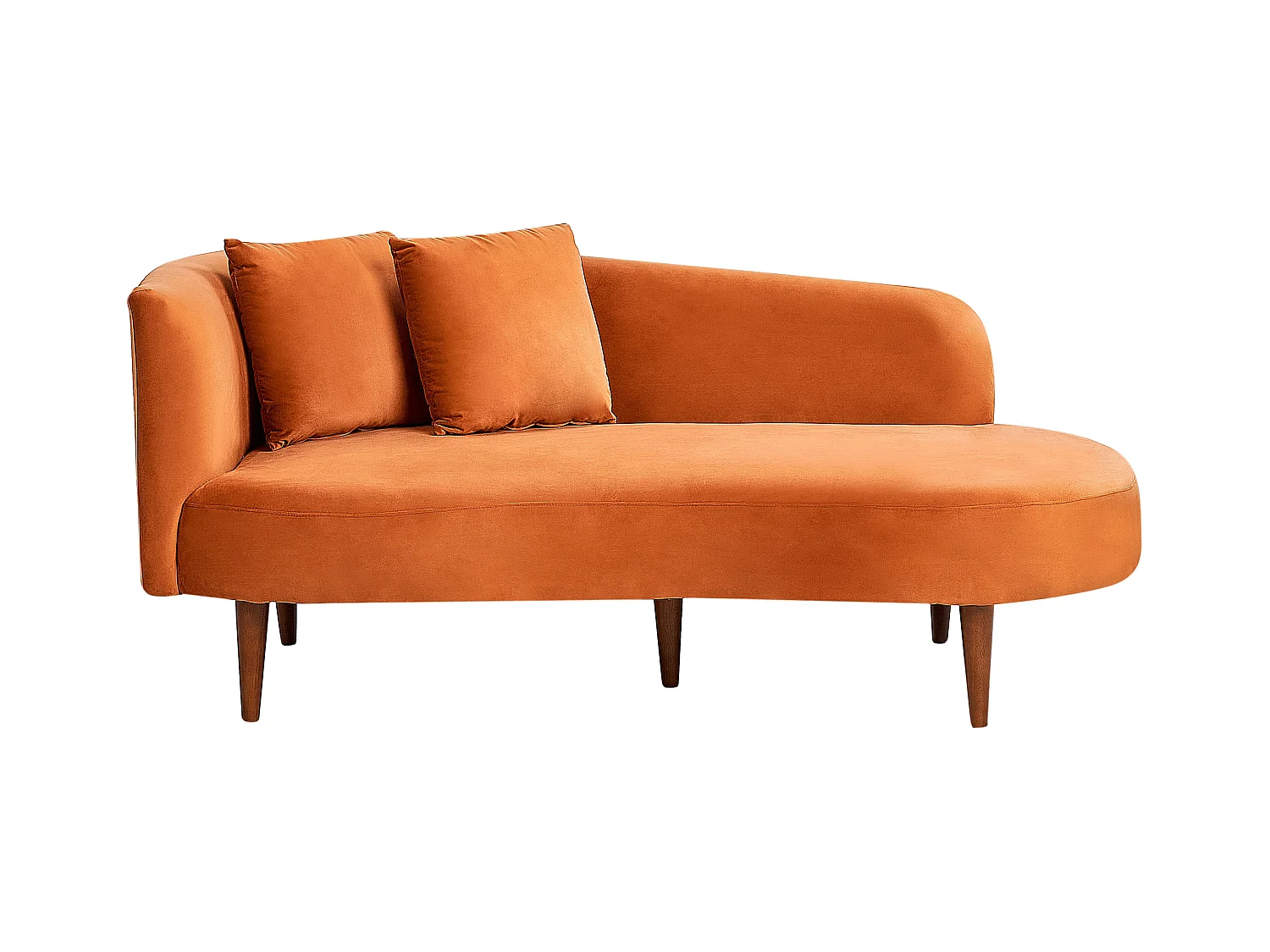 Chaise longue côté droite CHAUMONT Velours Orange