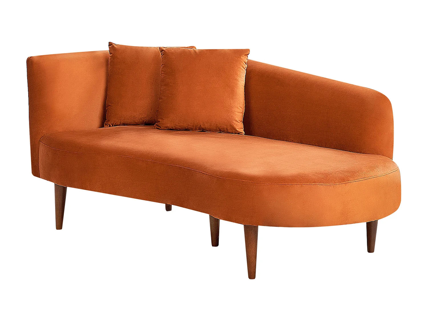 Linkszijdige chaise longue CHAUMONT Fluweel Oranje
