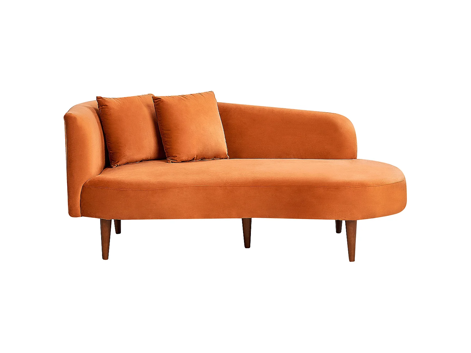 Chaise longue izquierdo CHAUMONT Terciopelo Naranja