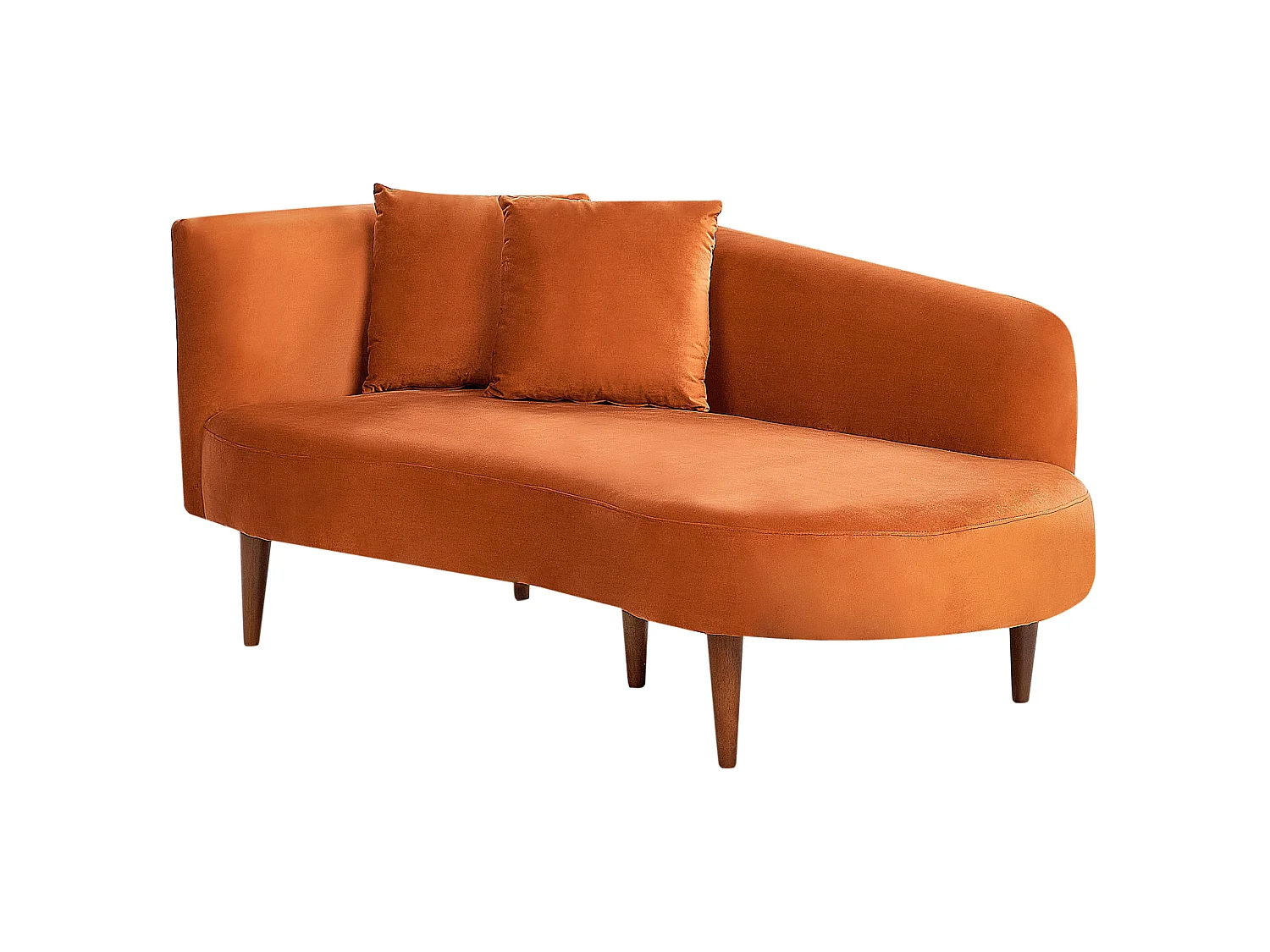 Chaise longue izquierdo CHAUMONT Terciopelo Naranja