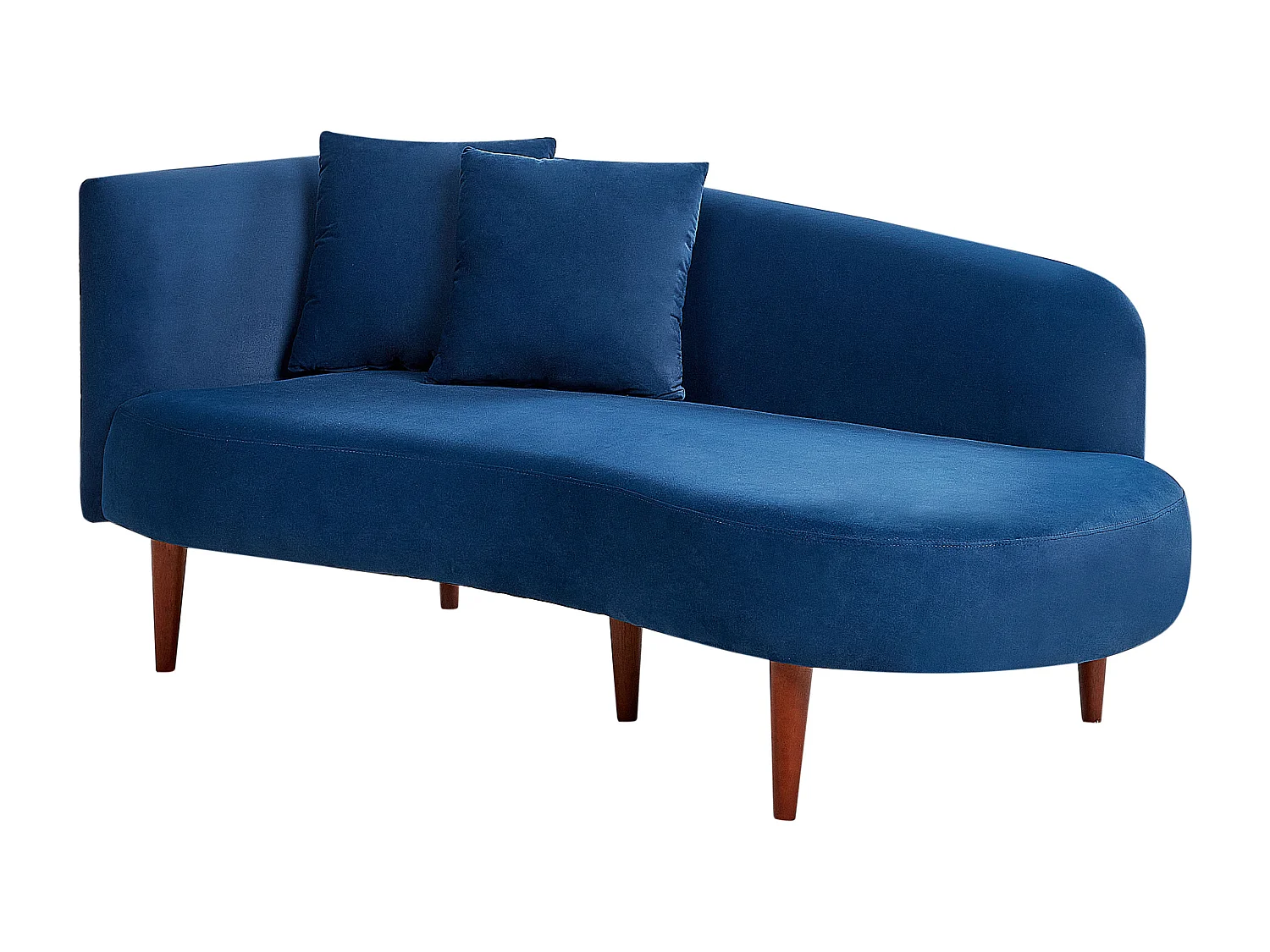 Chaise longue versione sinistra CHAUMONT Velluto Blu marino