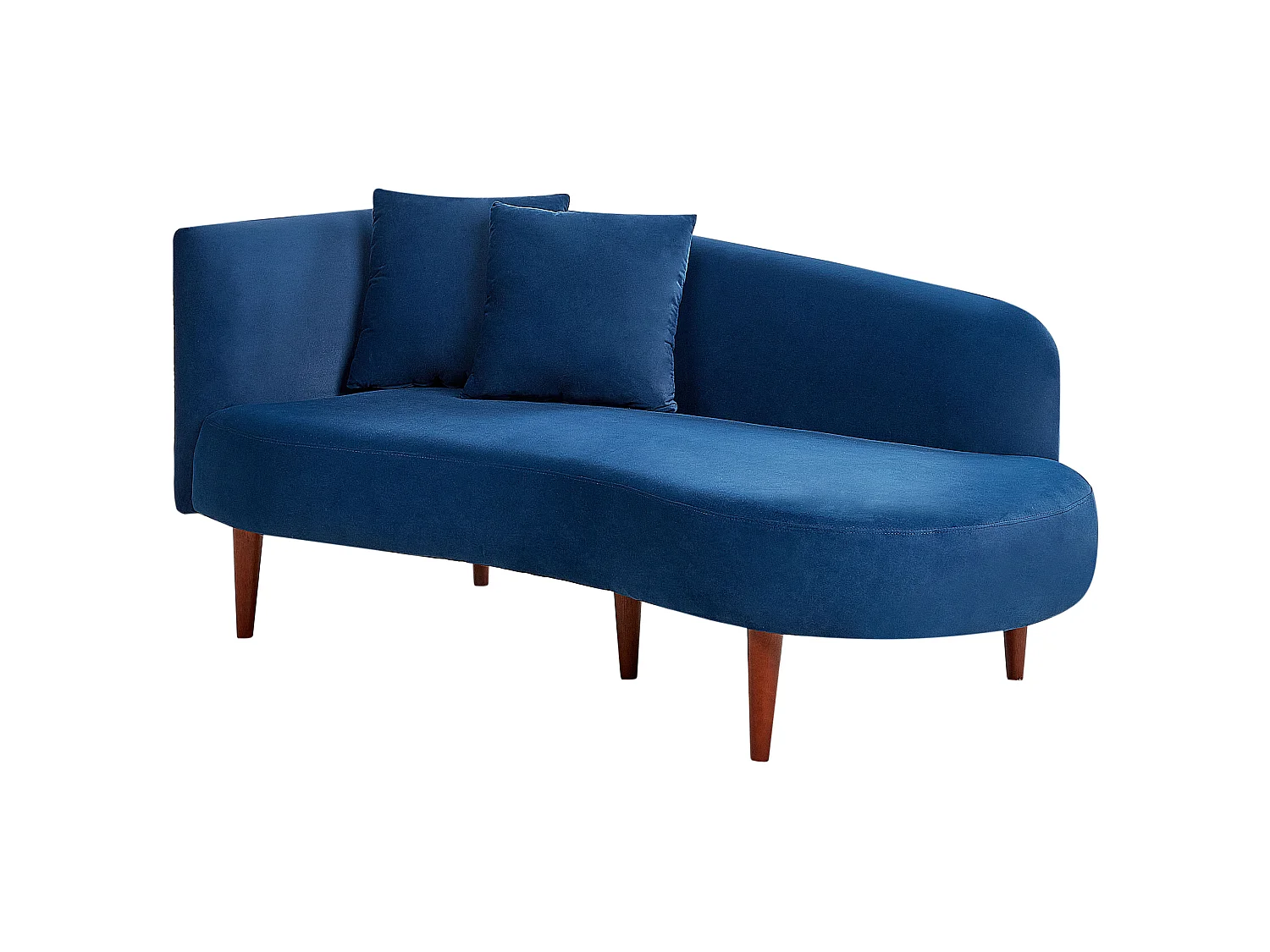 Chaise longue versione sinistra CHAUMONT Velluto Blu marino