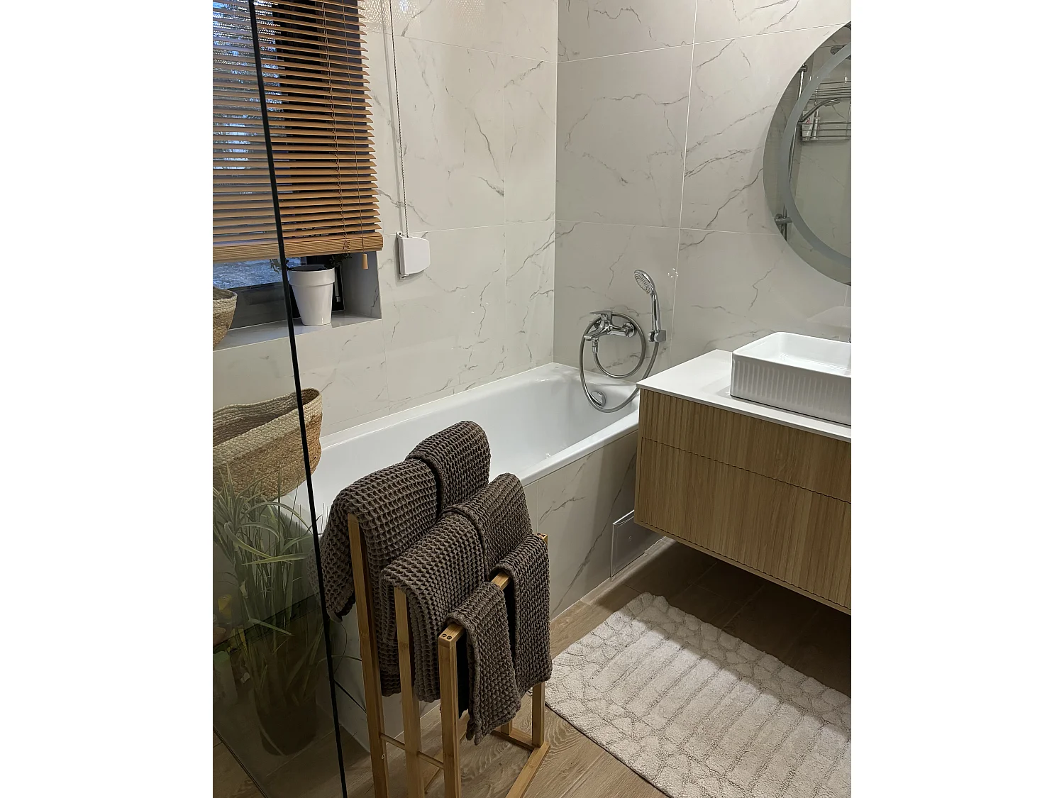 Tapis de bain TEKKE 60 x 90 cm Coton Beige clair