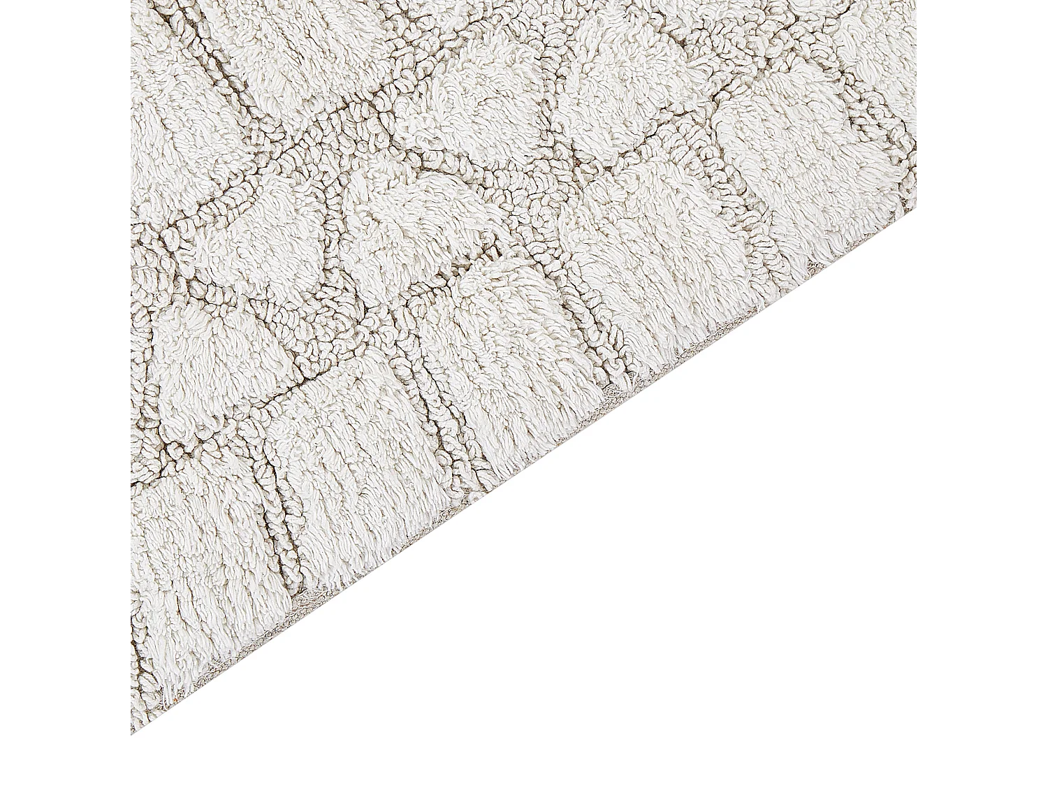 Tapete casa de banho TEKKE 60 x 90 cm Algodão Creme claro