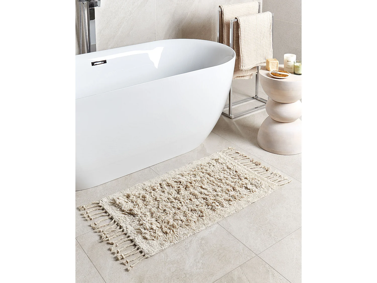 Badematte OLTAN 50 x 80 cm Baumwolle Beige