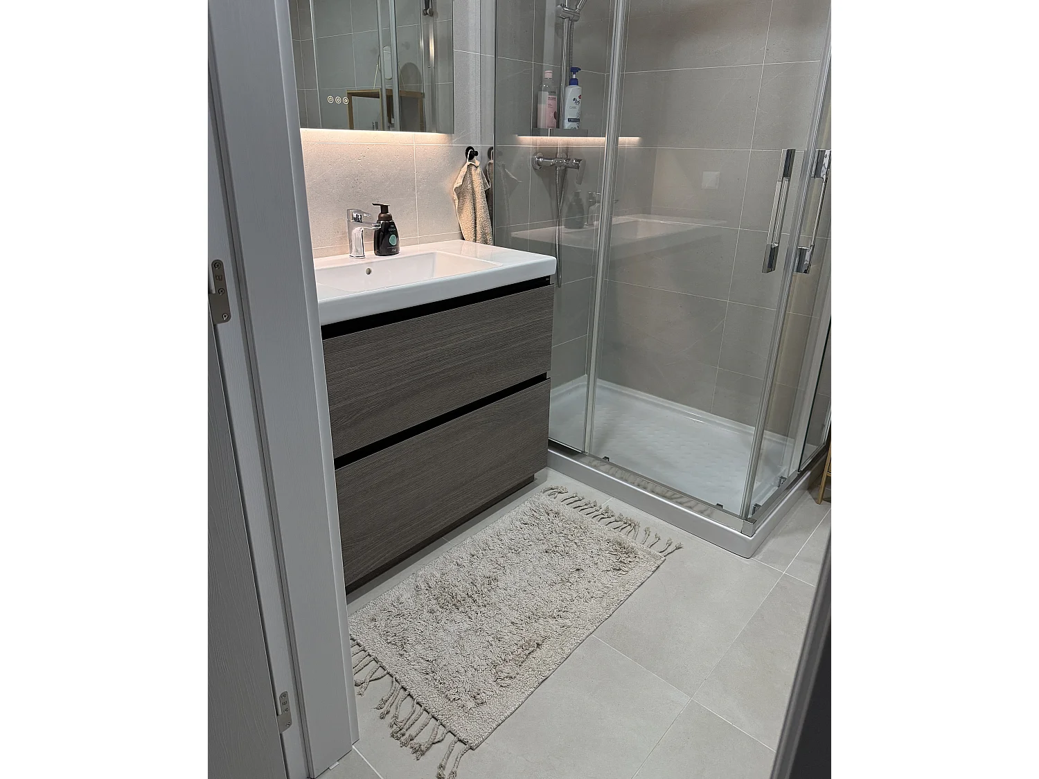 Tapis de bain OLTAN 50 x 80 cm Coton Beige