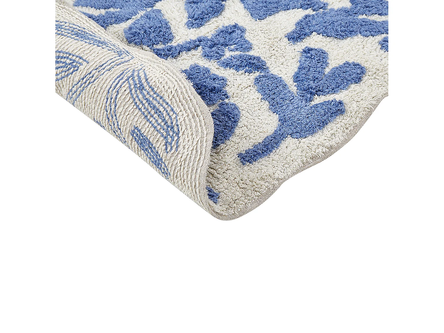 Tappeto da bagno DERIK 60 x 90 cm Cotone Blu
