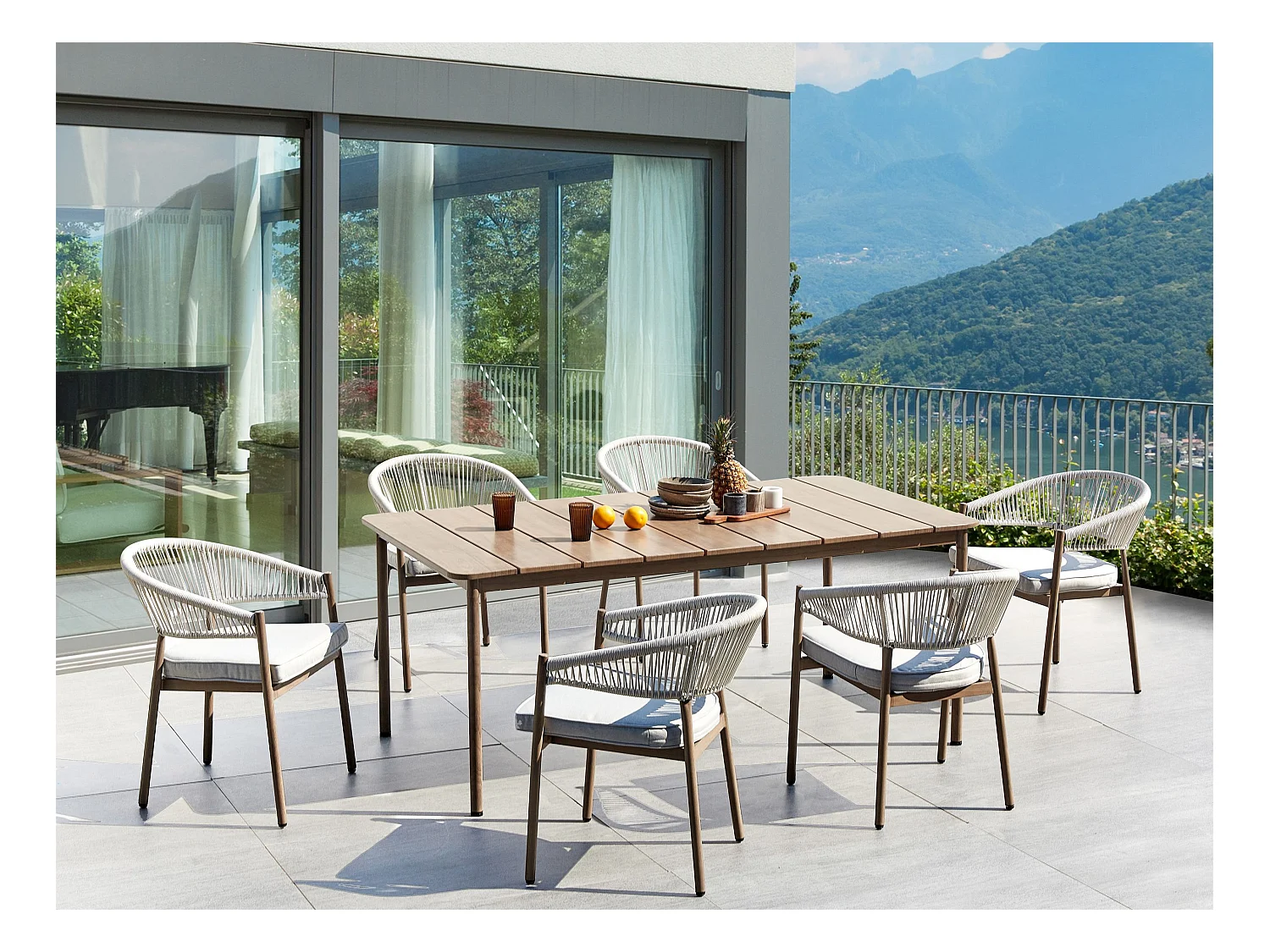 Gartentisch FLAVIA 185 cm 96 cm Metall Braun