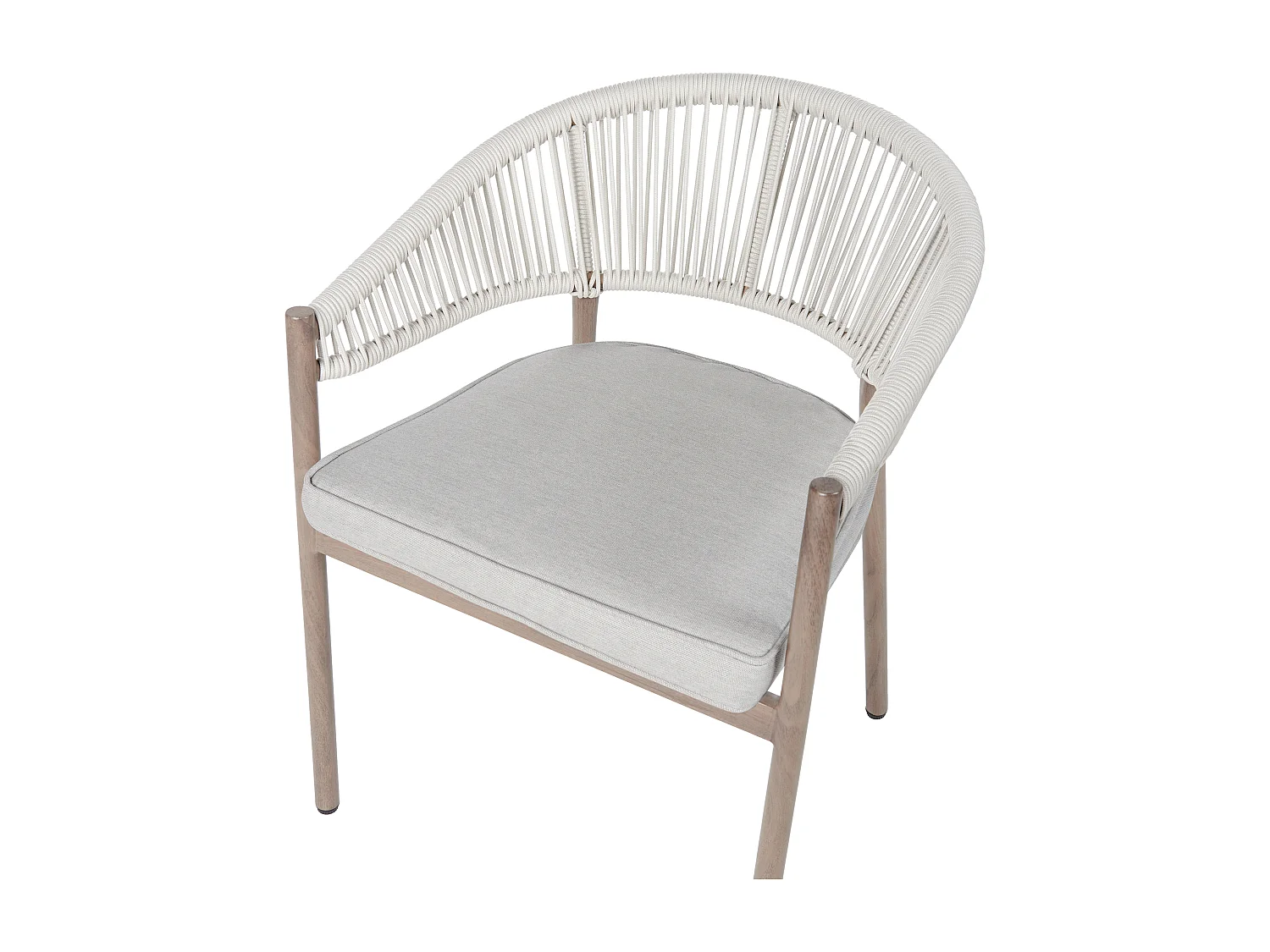Lot de 6 chaises de jardin avec coussins FLAVIA Métal Blanc