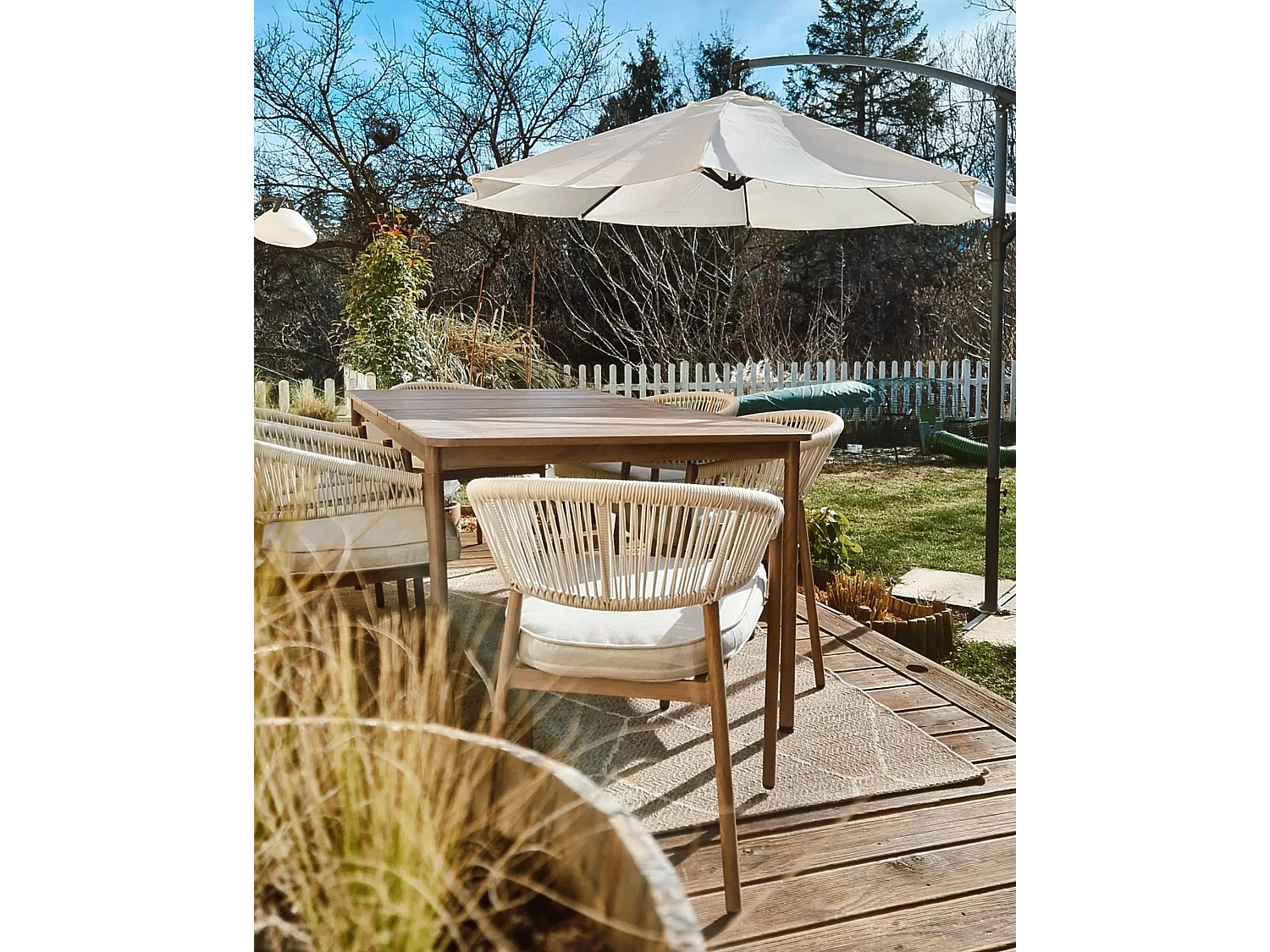 Set of 6 Garden Chairs with Cushions FLAVIA Metal Brown
