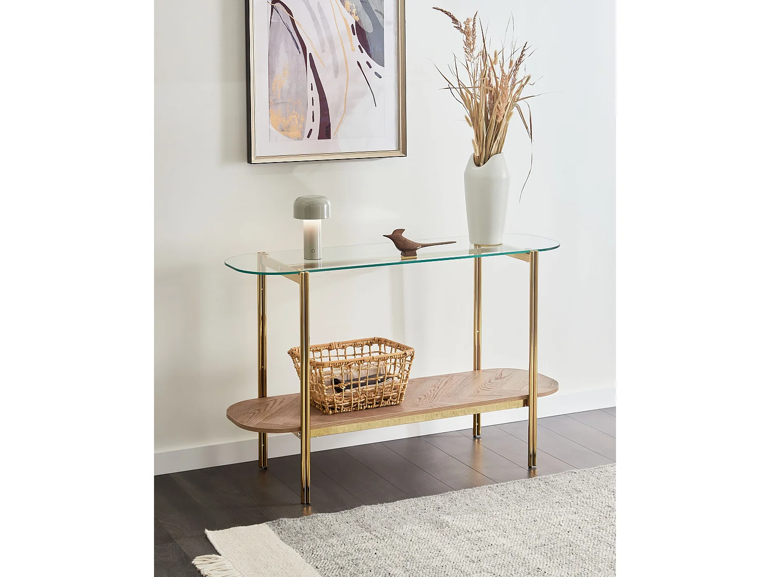 Konsolentisch LOVELL Sicherheitsglas Gold