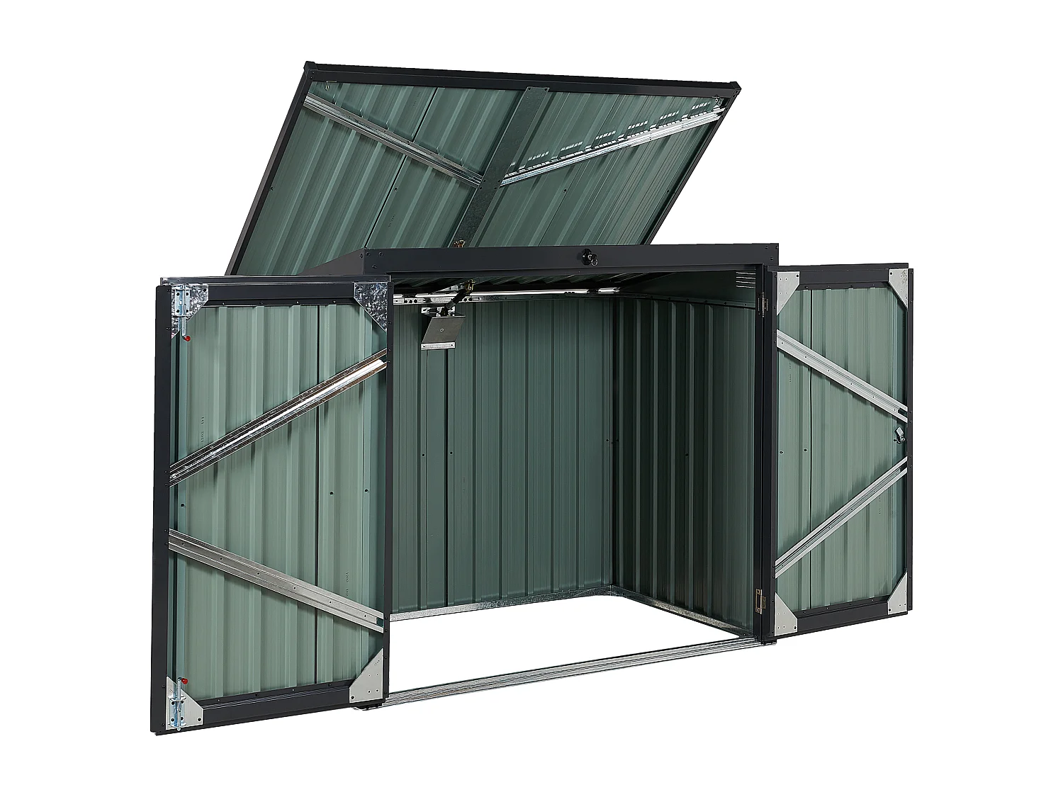 Gerätehaus MOENA Metall 158 cm 96 cm Graphitgrau