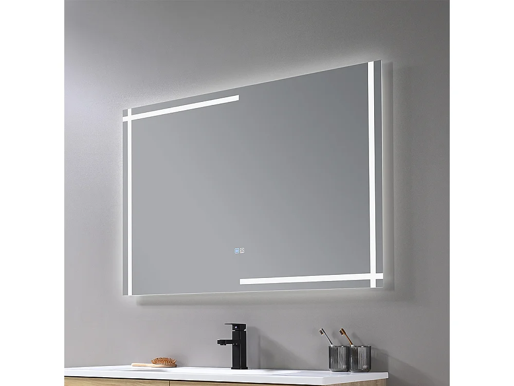 Miroir salle de bain LED 110x60cm anti buée et LED 3 couleurs LB-4693