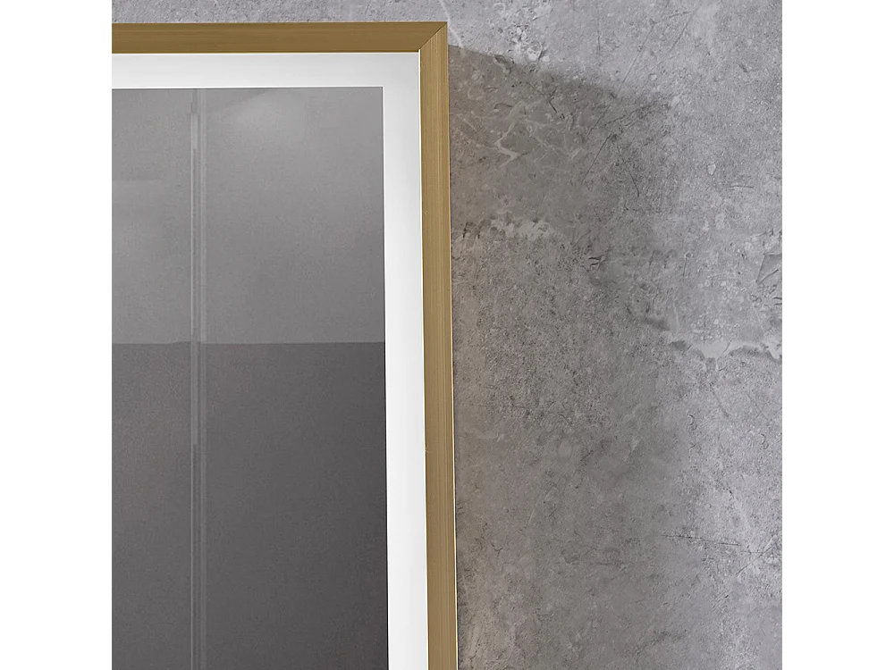 Miroir salle de bain LED 50x70cm anti buée avec cadre doré LB-126080G