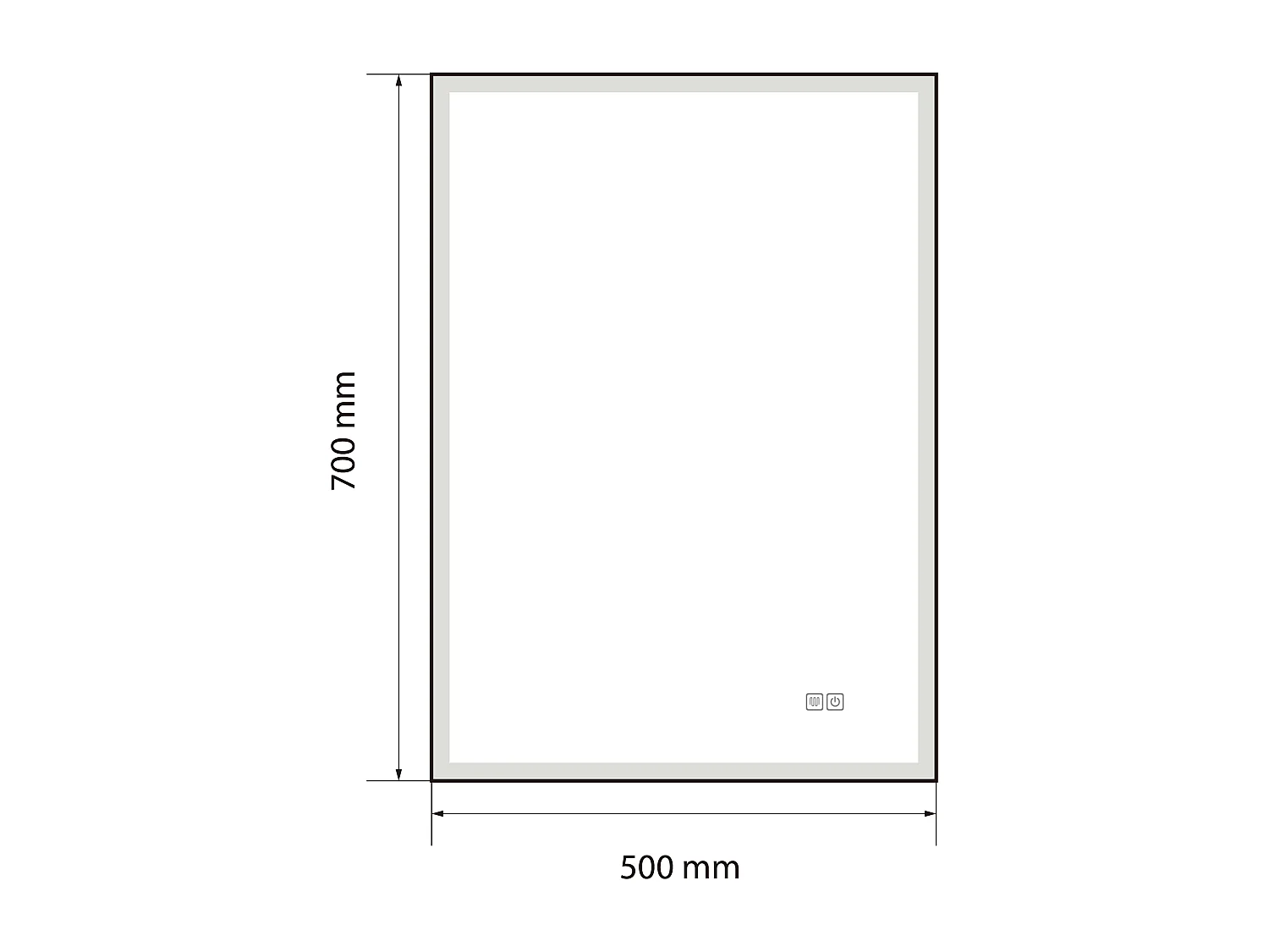 Miroir salle de bain LED 50x70cm anti buée avec cadre doré LB-126080G