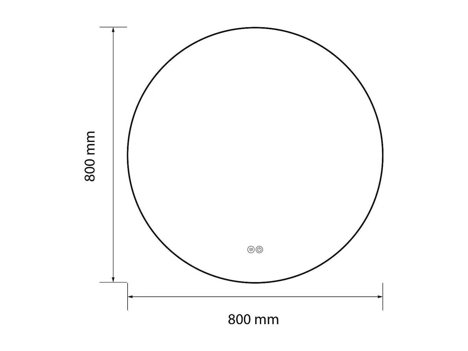 Miroir salle de bain LED rond 80cm anti buée avec cadre doré LB-4647GA