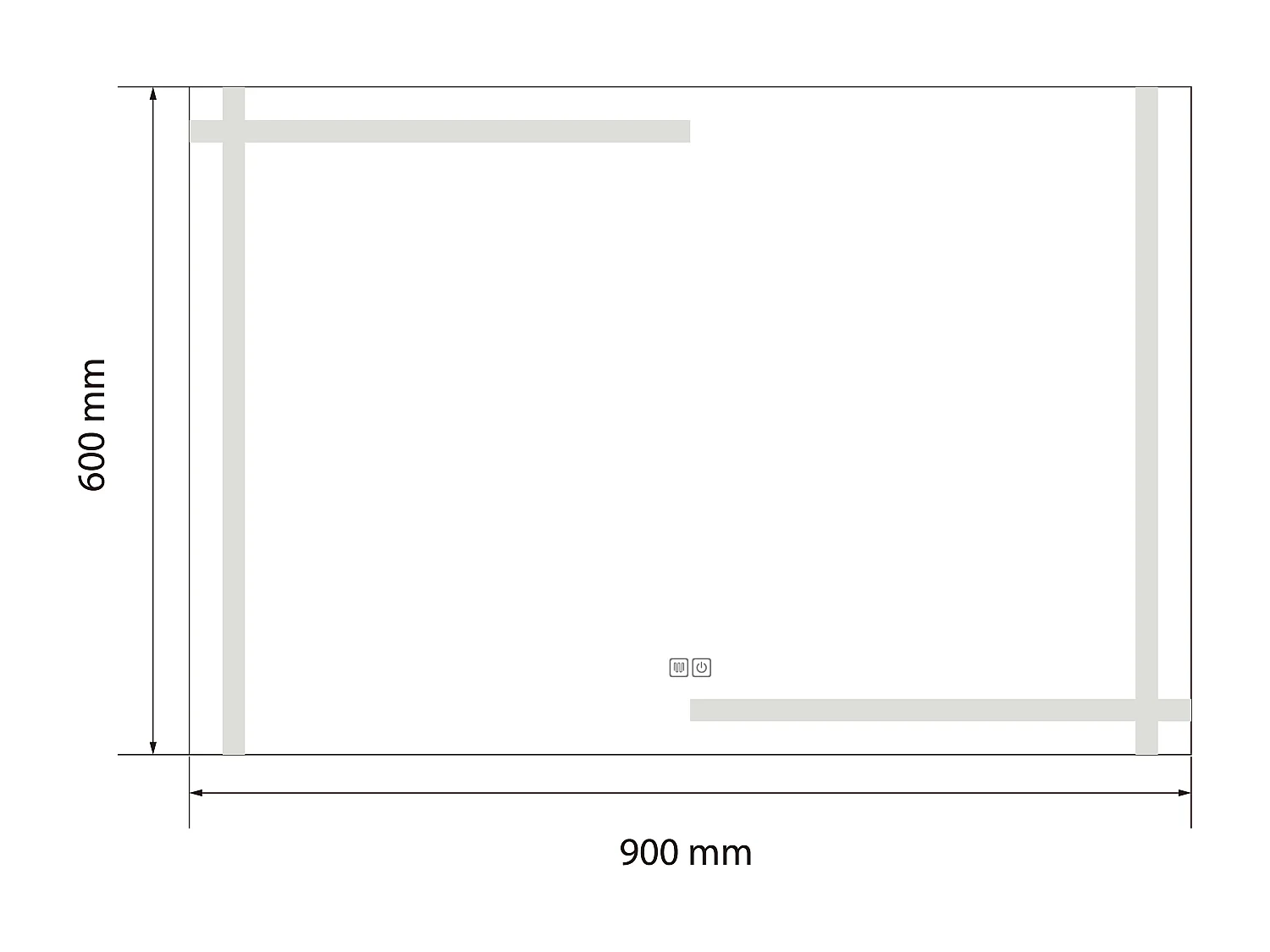 Miroir salle de bain LED 90x60cm anti buée et LED 3 couleurs LB-4693