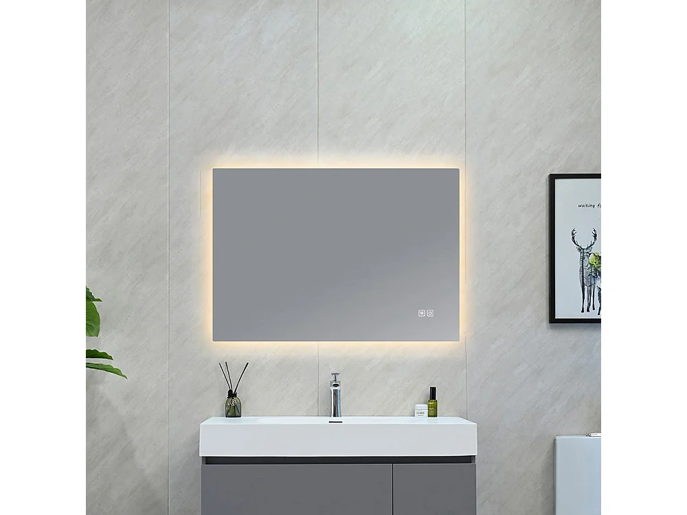 Miroir salle de bain LED 110x60cm avec anti buée et LED 3 couleurs LB-85070A