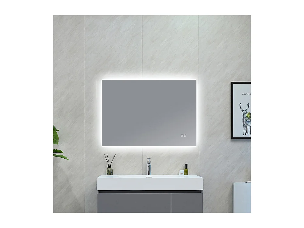Miroir salle de bain LED 110x60cm avec anti buée et LED 3 couleurs LB-85070A