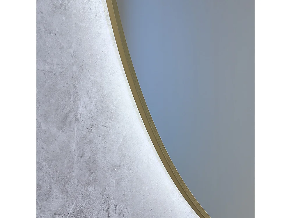 Miroir salle de bain LED ovale 50x70cm anti buée avec cadre doré LB-4646G