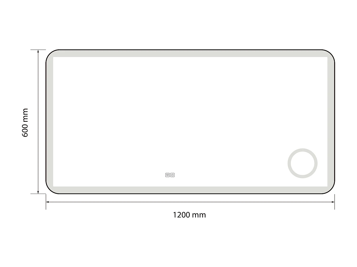 Miroir salle de bain LED 120x60cm anti buée avec cadre en aluminium doré et loupe x3 LB-4685G