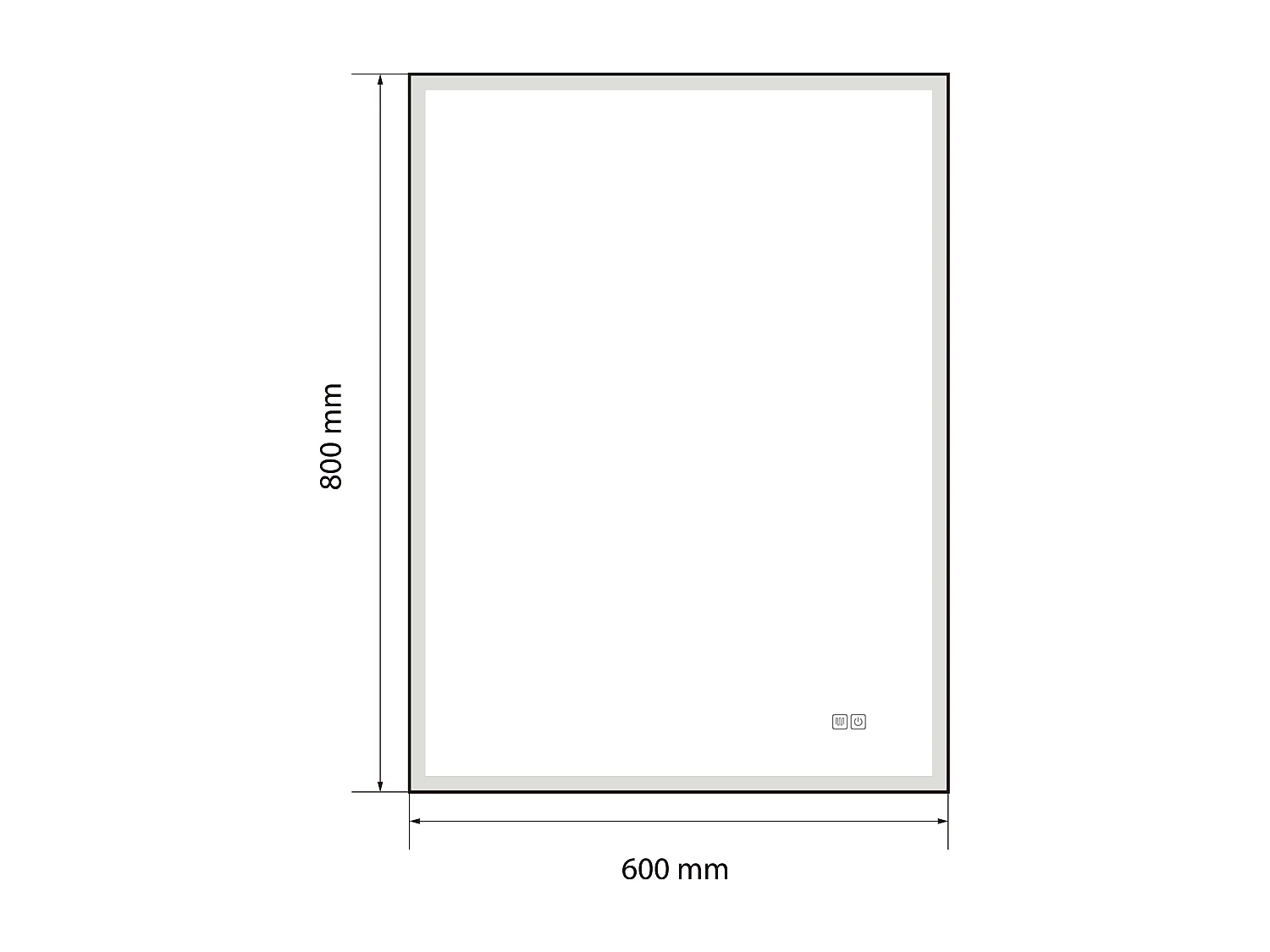 Miroir salle de bain LED 60x80cm anti buée avec cadre doré LB-126080G