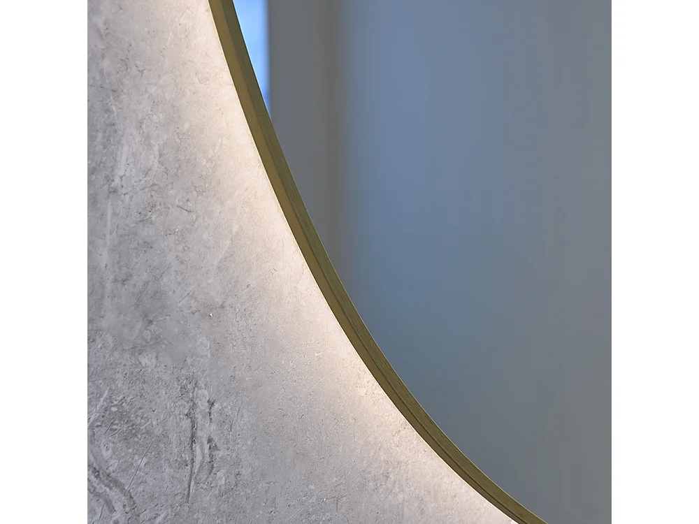 Miroir salle de bain LED ovale 60x80cm anti buée avec cadre doré LB-4646G