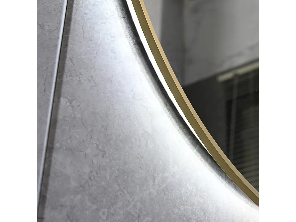 Miroir salle de bain LED ovale 60x80cm anti buée avec cadre doré LB-4646G