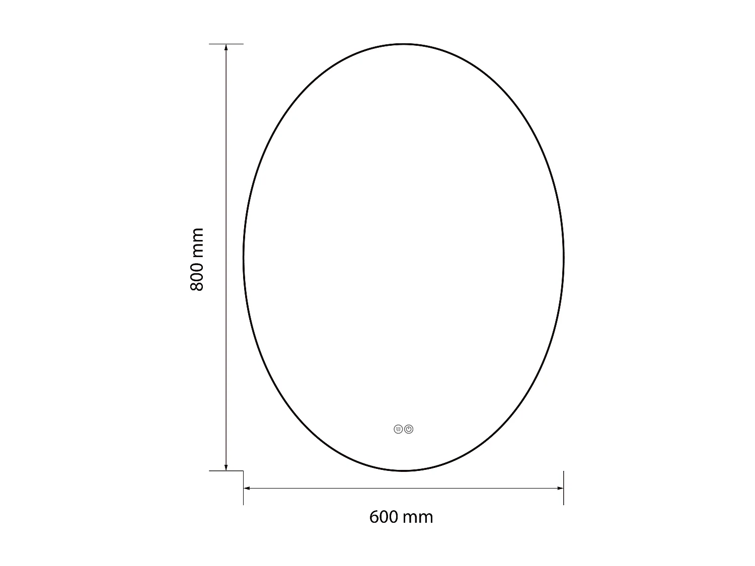 Miroir salle de bain LED ovale 60x80cm anti buée avec cadre doré LB-4646G