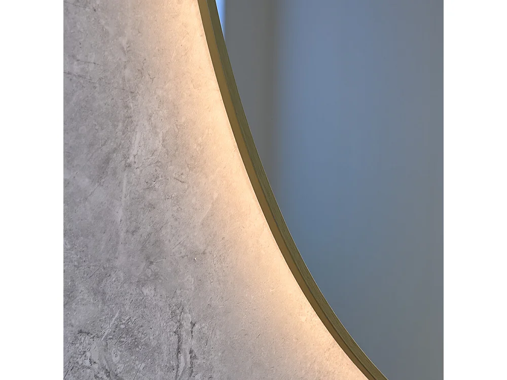 Miroir salle de bain LED ovale 60x80cm anti buée avec cadre doré LB-4646G