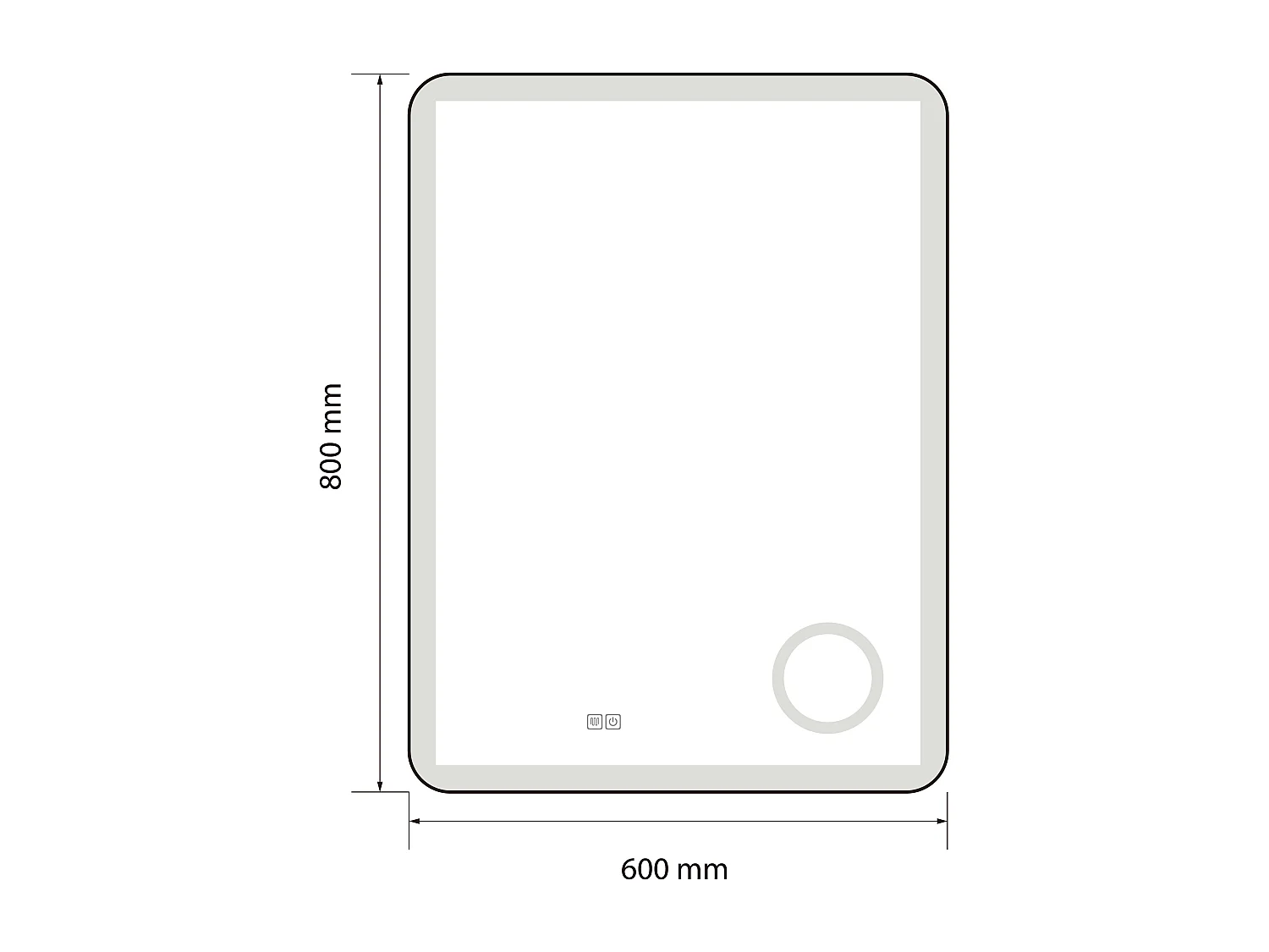 Miroir salle de bain LED 60x80 anti buée avec cadre en aluminium doré et loupe x3 LB-4685G