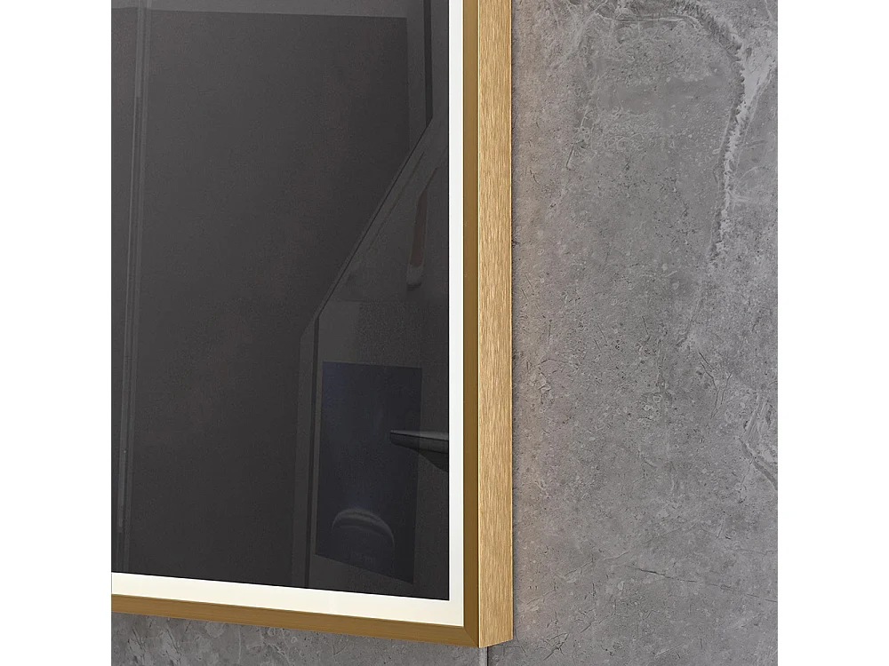 Miroir salle de bain LED 110x60cm anti buée avec cadre doré LB-126080G