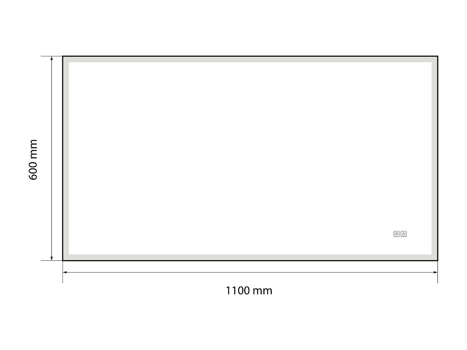 Miroir salle de bain LED 110x60cm anti buée avec cadre doré LB-126080G