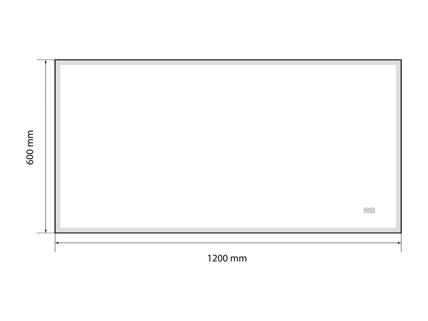 Miroir salle de bain LED 120x60cm anti buée avec cadre doré LB-126080G