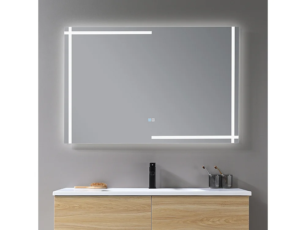 Miroir salle de bain LED 120x60cm anti buée et LED 3 couleurs LB-4693