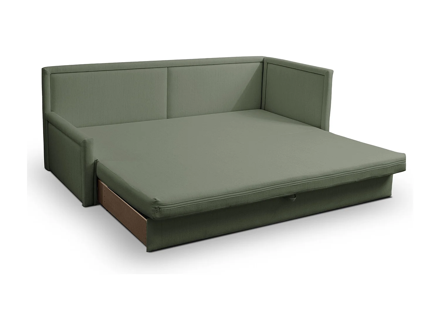 Jugendbett mit ausziehbarer Liegefläche und Schublade - Salbeigrün - CAPRILI