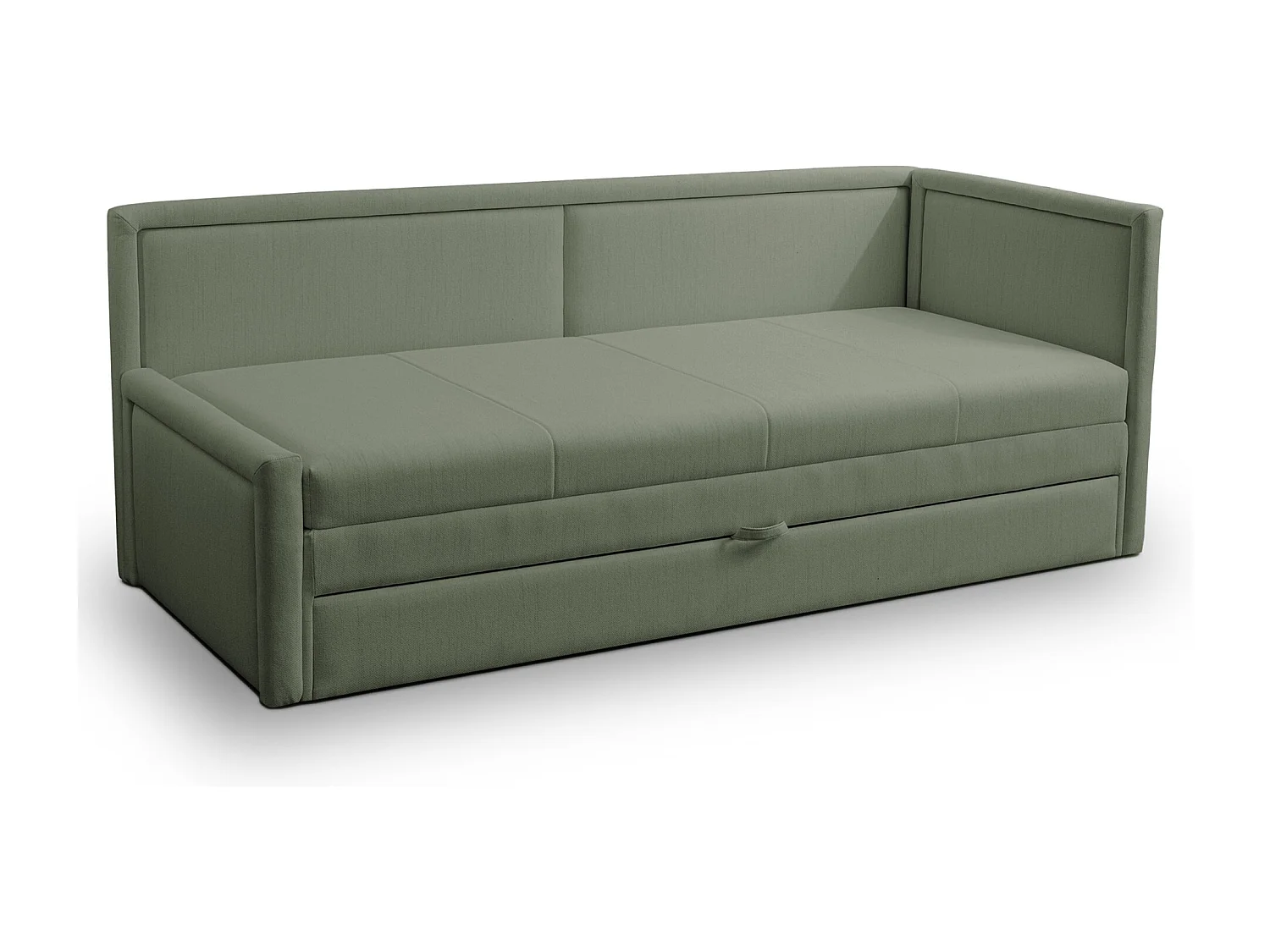 Jugendbett mit ausziehbarer Liegefläche und Schublade - Salbeigrün - CAPRILI