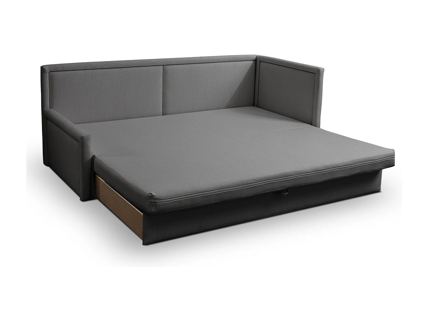 Jugendbett mit ausziehbarer Liegefläche und Schublade - Dunkelbeige - CAPRILI