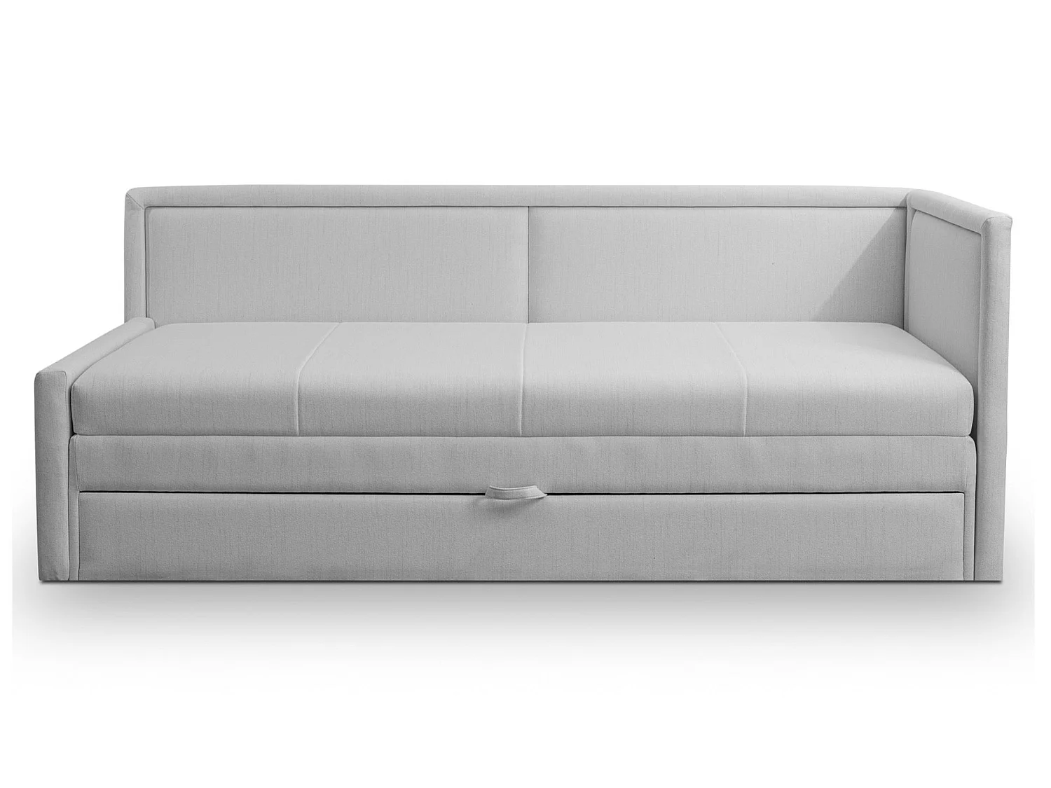 Jugendbett mit ausziehbarer Liegefläche und Schublade - Hellgrau - CAPRILI